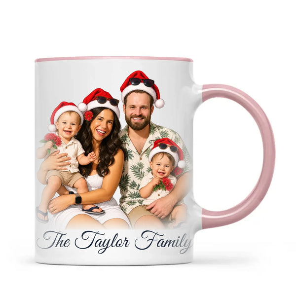 Personalised Summer Christmas Family Portrait Mug from Your Photo