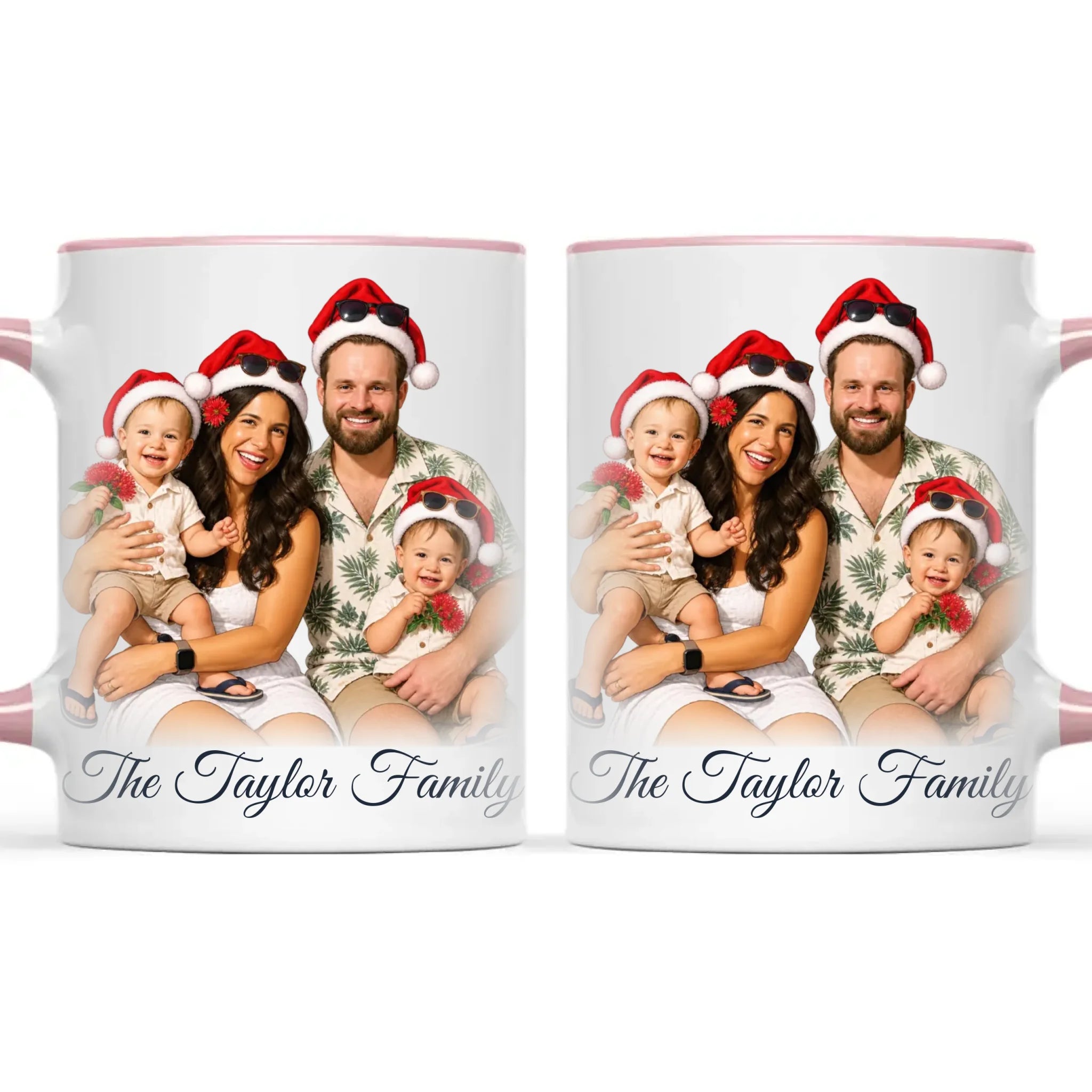 Personalised Summer Christmas Family Portrait Mug from Your Photo