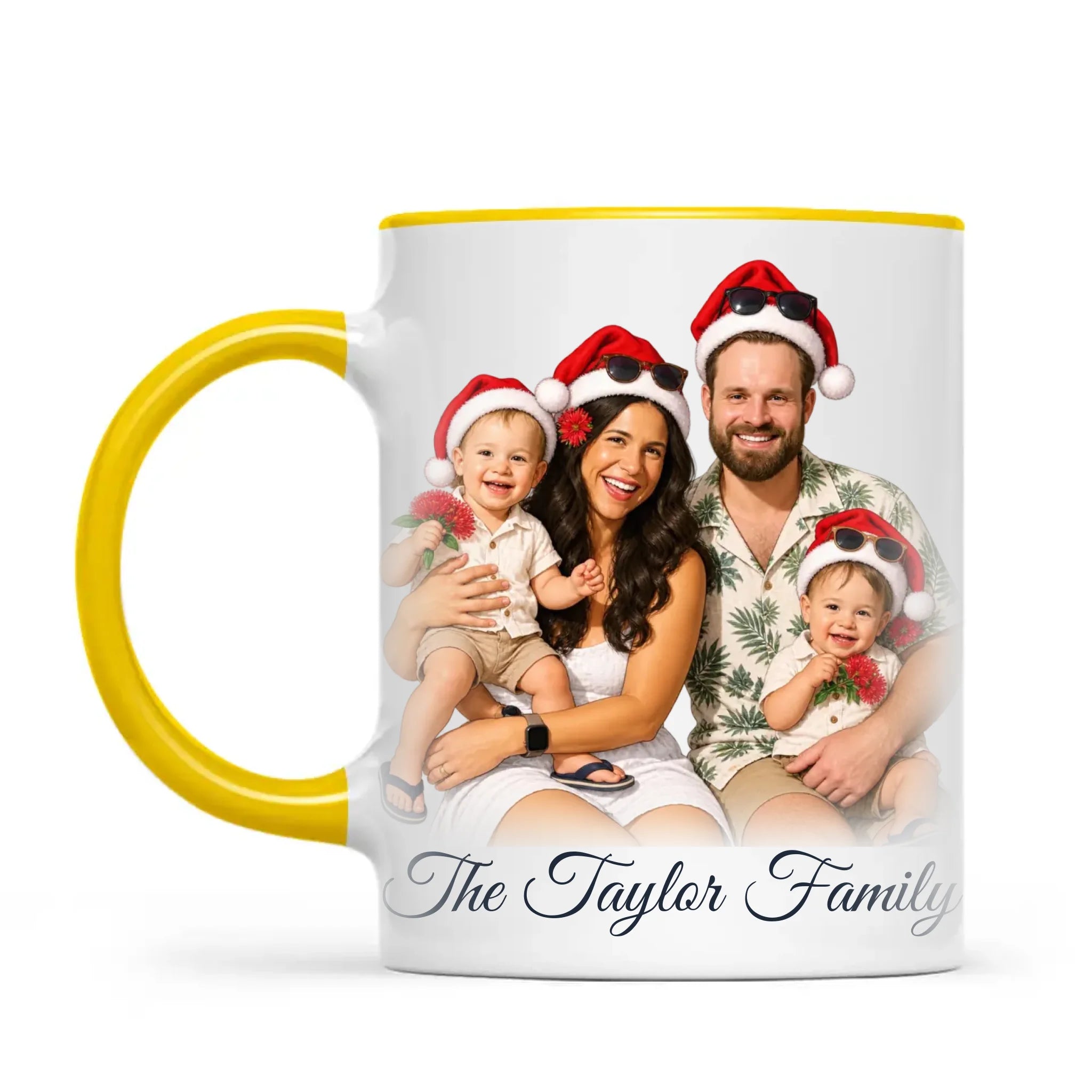Personalised Summer Christmas Family Portrait Mug from Your Photo