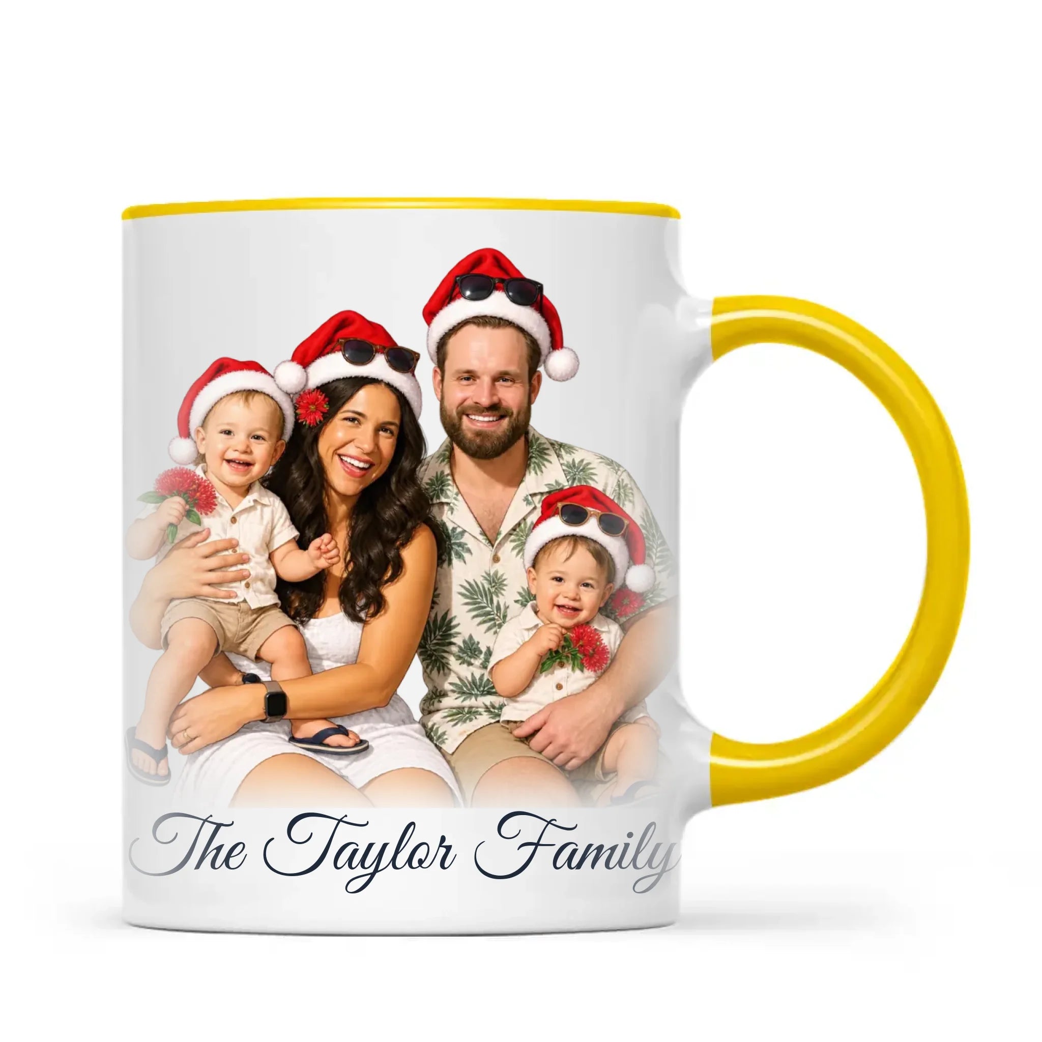 Personalised Summer Christmas Family Portrait Mug from Your Photo
