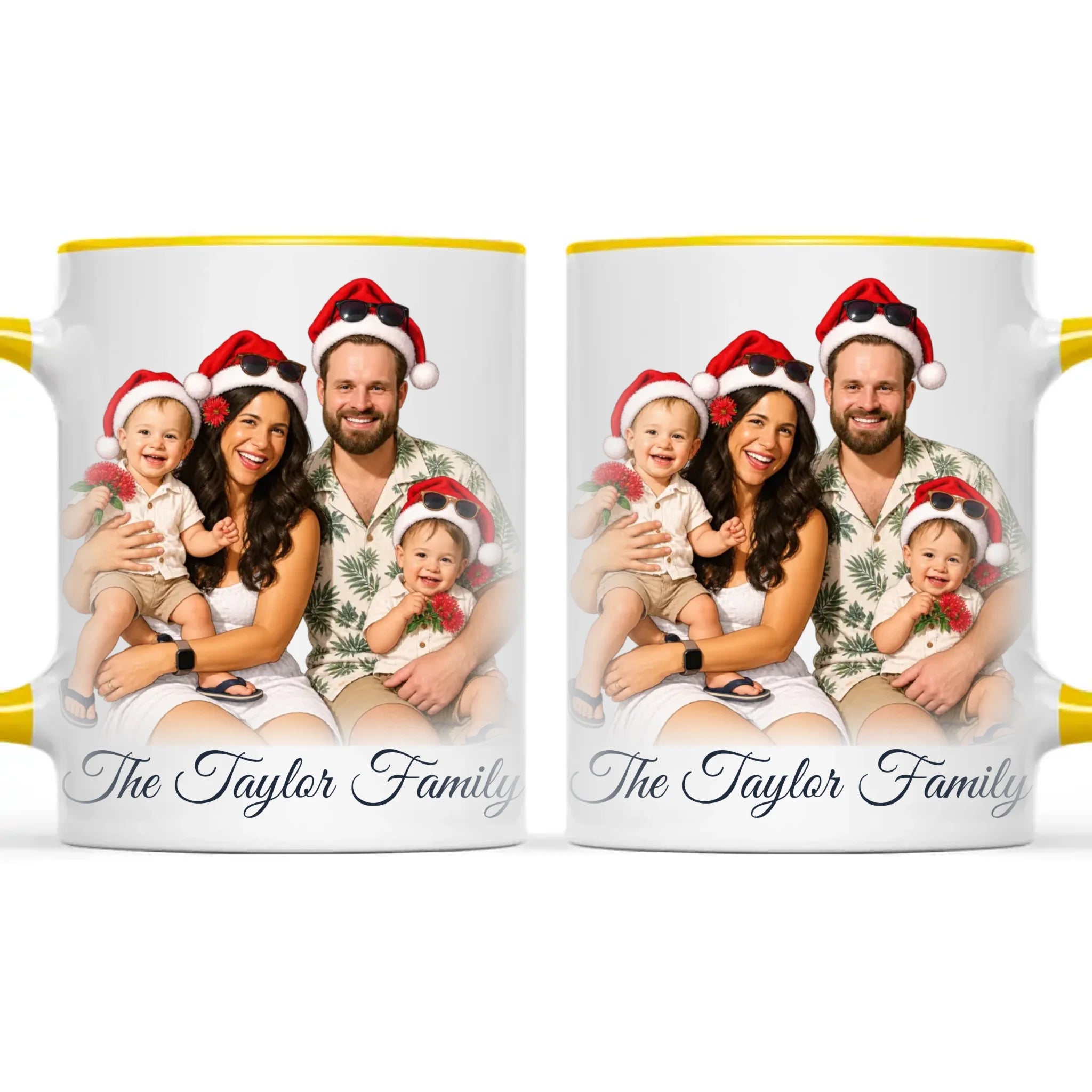 Personalised Summer Christmas Family Portrait Mug from Your Photo