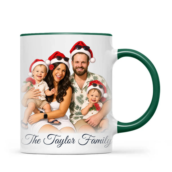 Personalised Summer Christmas Family Portrait Mug from Your Photo