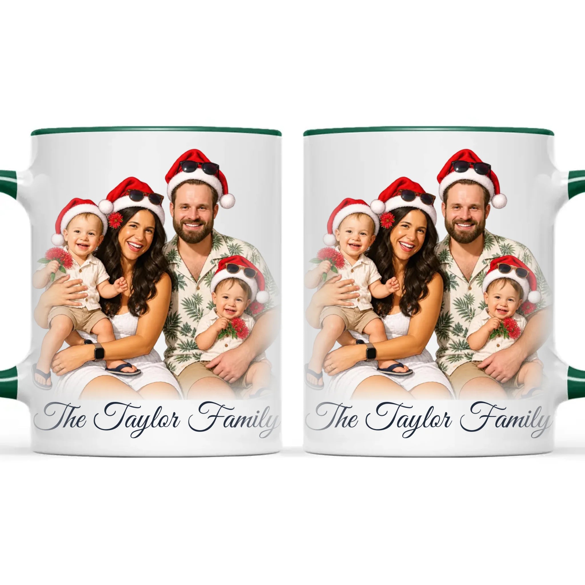 Personalised Summer Christmas Family Portrait Mug from Your Photo
