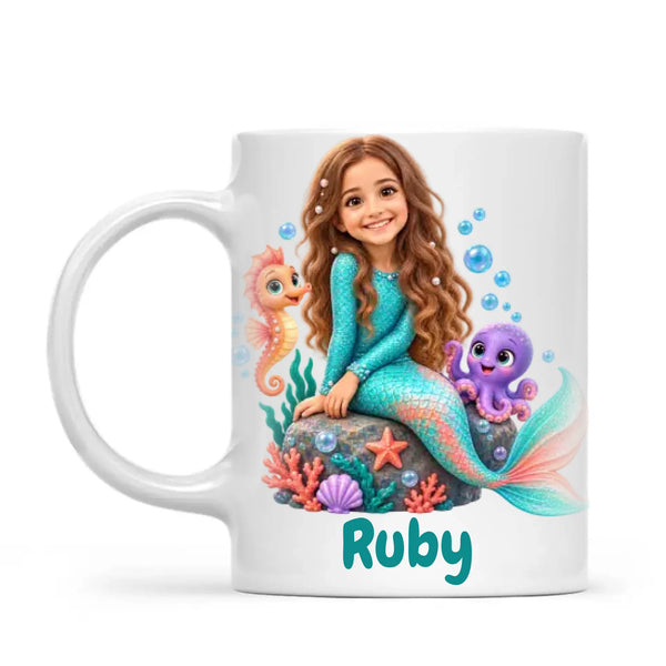 Personalised Mermaid Kids Photo Mug