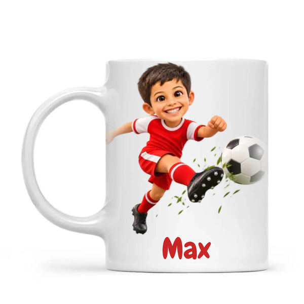 Personalised Football Star Kids Photo Mug