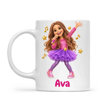 Personalised Pop Star Kids Cartoon Mug from Your Photo