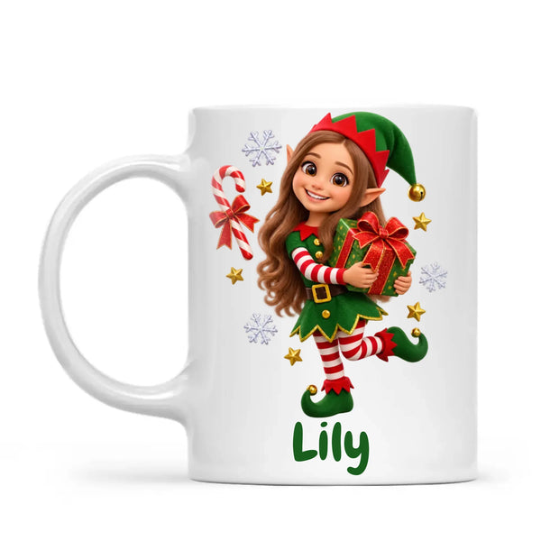 Personalised Christmas Elf Kids Photo Mug