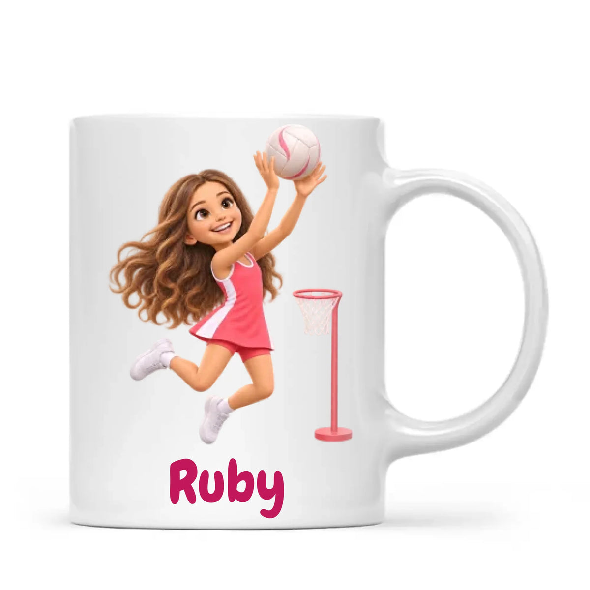 Personalised Netball Star Kids Photo Mug, view 2