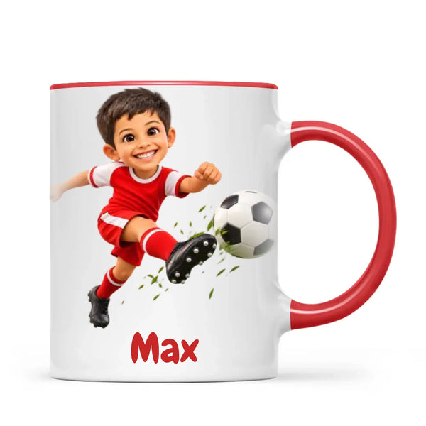Personalised Football Star Kids Photo Mug, view 8