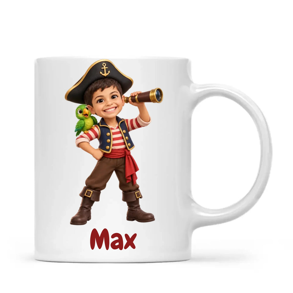 Personalised Pirate Captain Kids Photo Mug, view 2