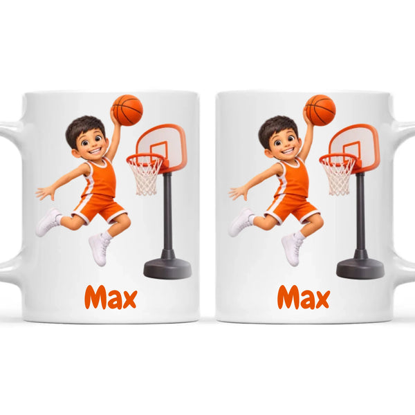 Personalised Basketball Star Kids Photo Mug, view 3