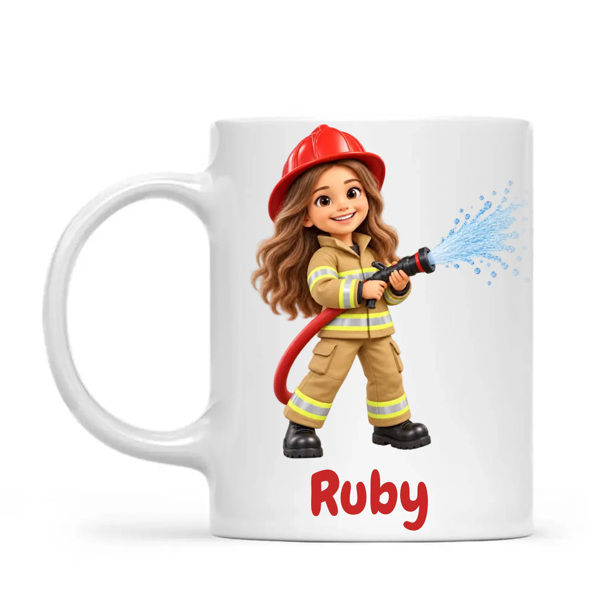 Personalised Little Firefighter Kids Photo Mug