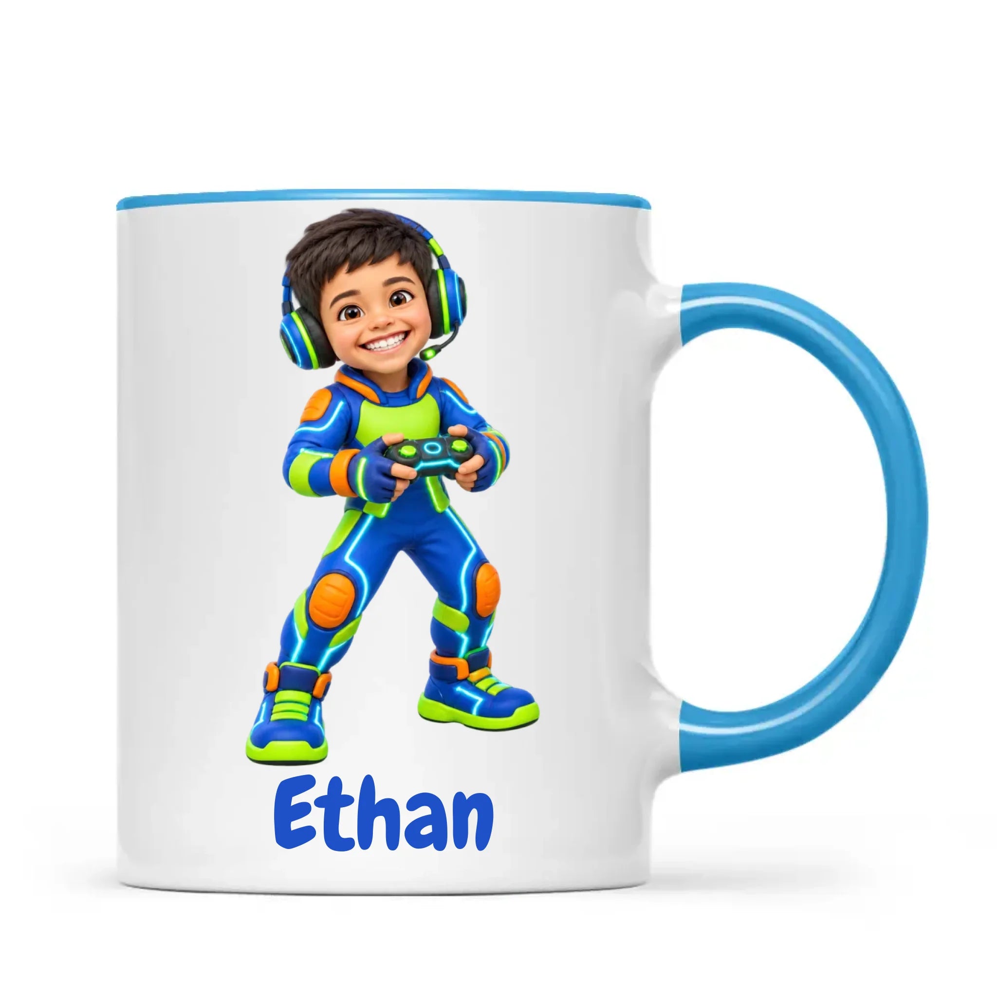 Personalised Gamer Hero Kids Photo Mug, view 11