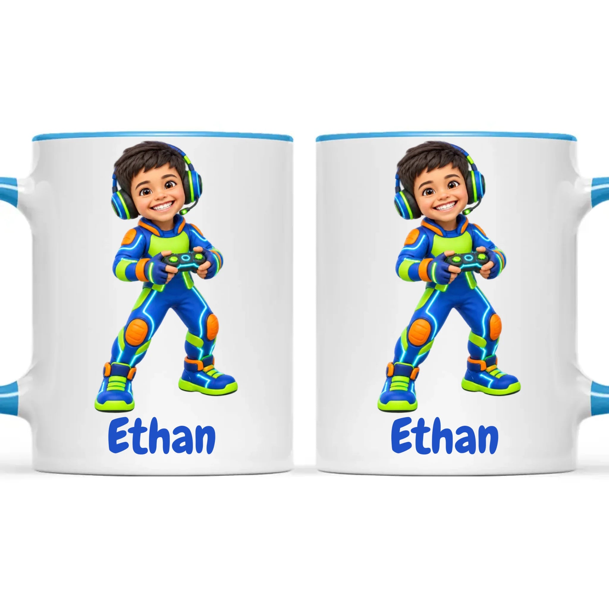 Personalised Gamer Hero Kids Photo Mug, view 12