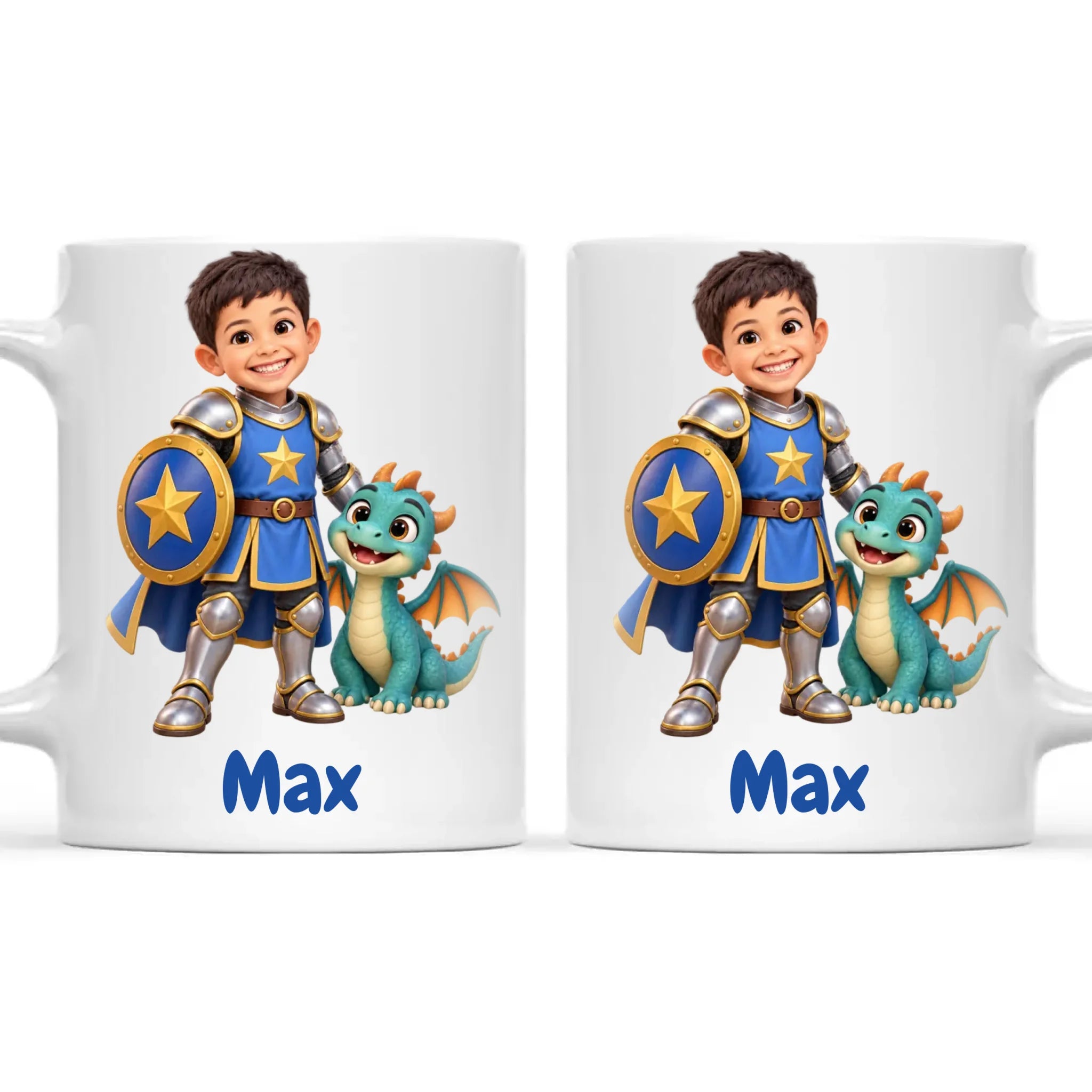 Personalised Knight and Dragon Kids Photo Mug, view 3