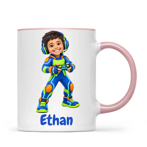 Personalised Gamer Hero Kids Photo Mug, view 17
