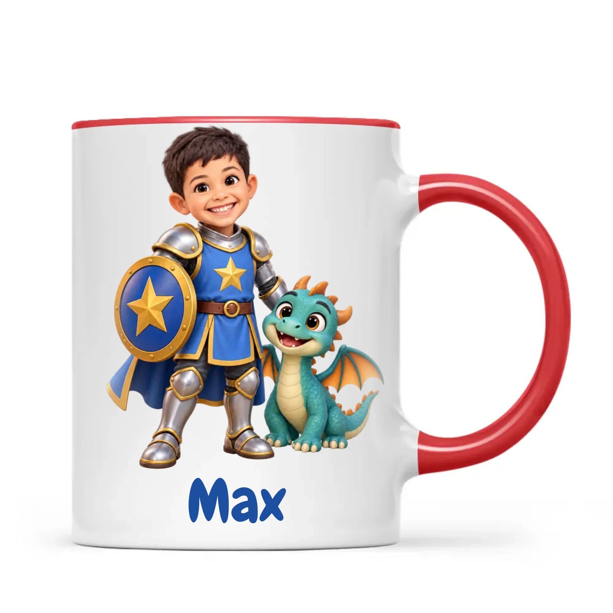 Personalised Knight and Dragon Kids Photo Mug, view 8
