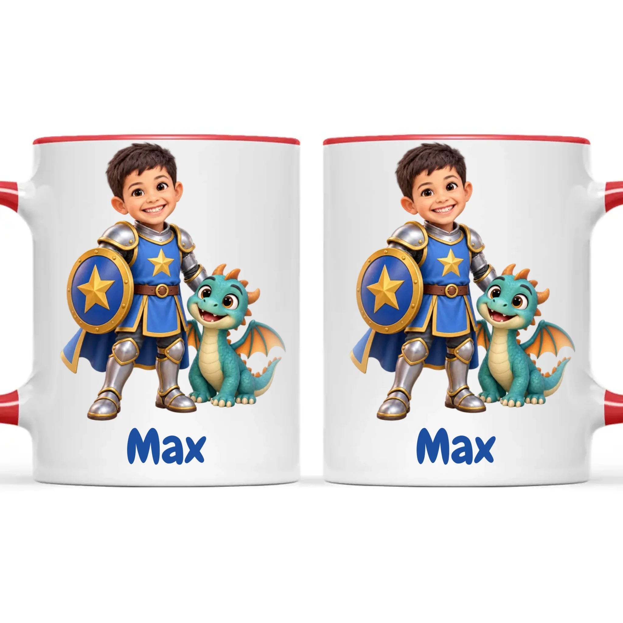 Personalised Knight and Dragon Kids Photo Mug, view 9