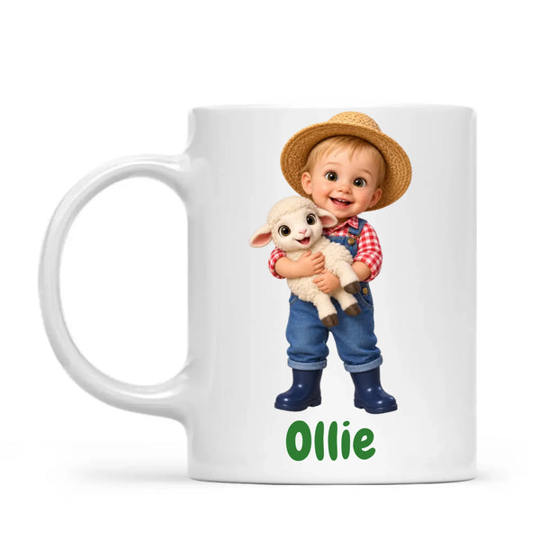 Personalised Little Farmer Kids Photo Mug