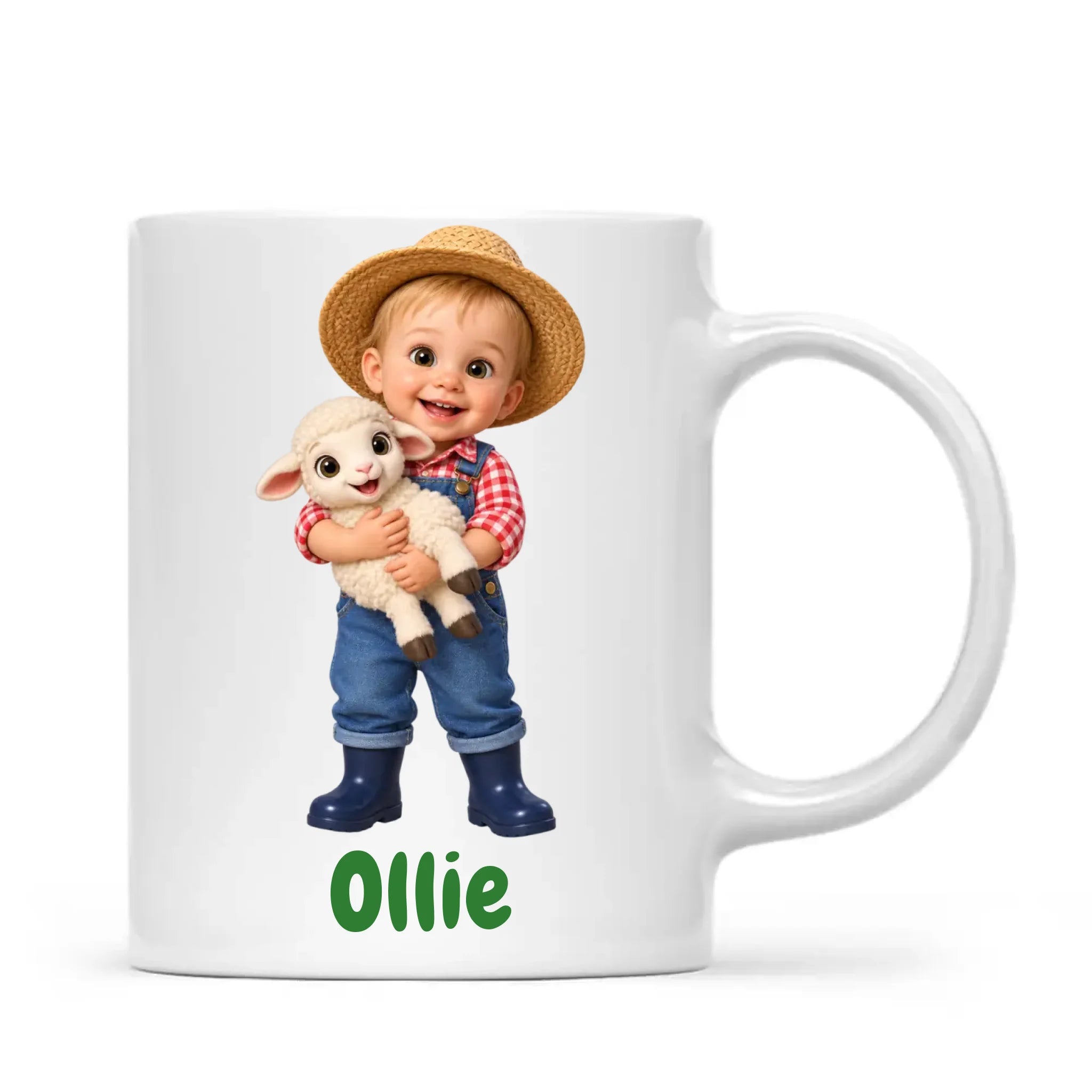 Personalised Little Farmer Kids Photo Mug, view 2