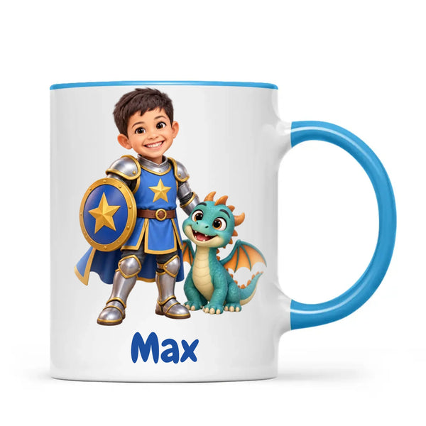 Personalised Knight and Dragon Kids Photo Mug, view 11