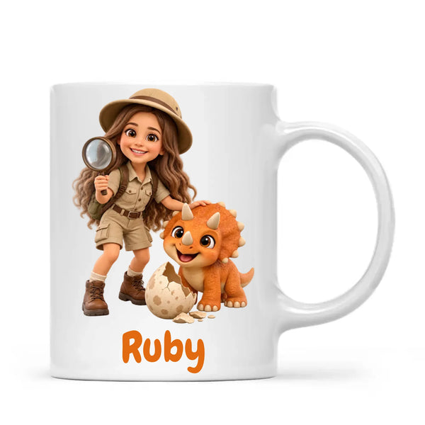 Personalised Dino Explorer Kids Photo Mug, view 2