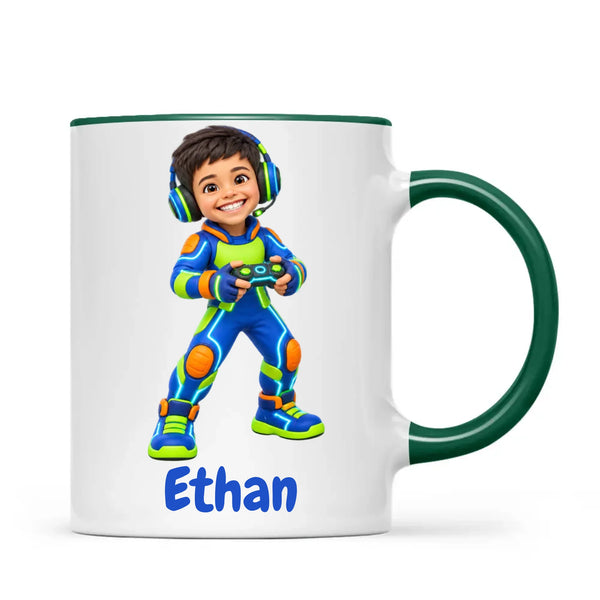 Personalised Gamer Hero Kids Photo Mug, view 23