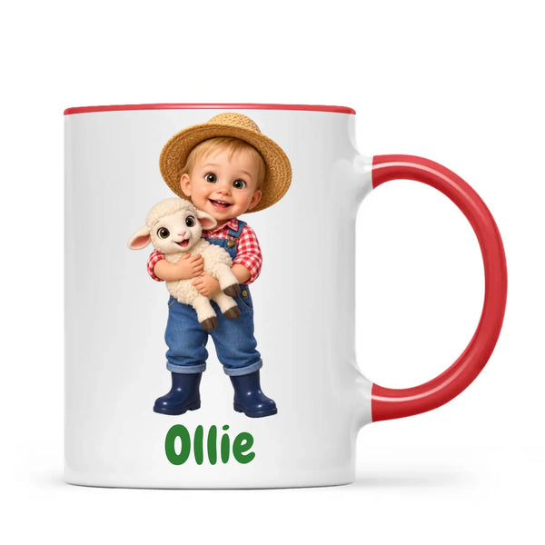 Personalised Little Farmer Kids Photo Mug, view 8