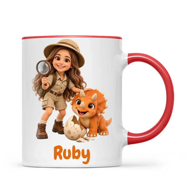 Personalised Dino Explorer Kids Photo Mug, view 8