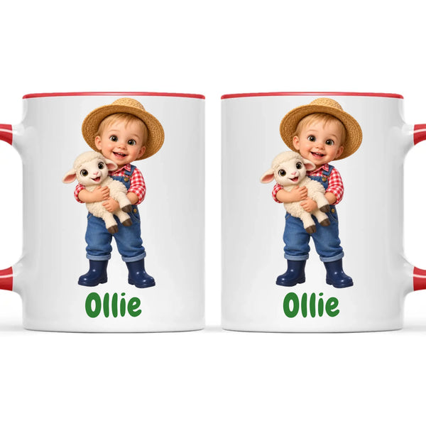 Personalised Little Farmer Kids Photo Mug, view 9