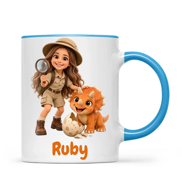 Personalised Dino Explorer Kids Photo Mug, view 11