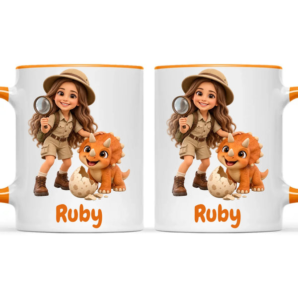 Personalised Dino Explorer Kids Photo Mug, view 15