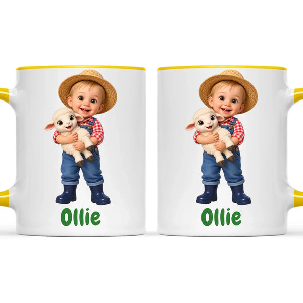 Personalised Little Farmer Kids Photo Mug, view 21