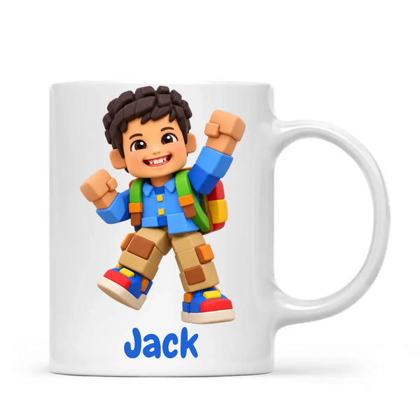 Personalised Block Hero Kids Photo Mug, view 2