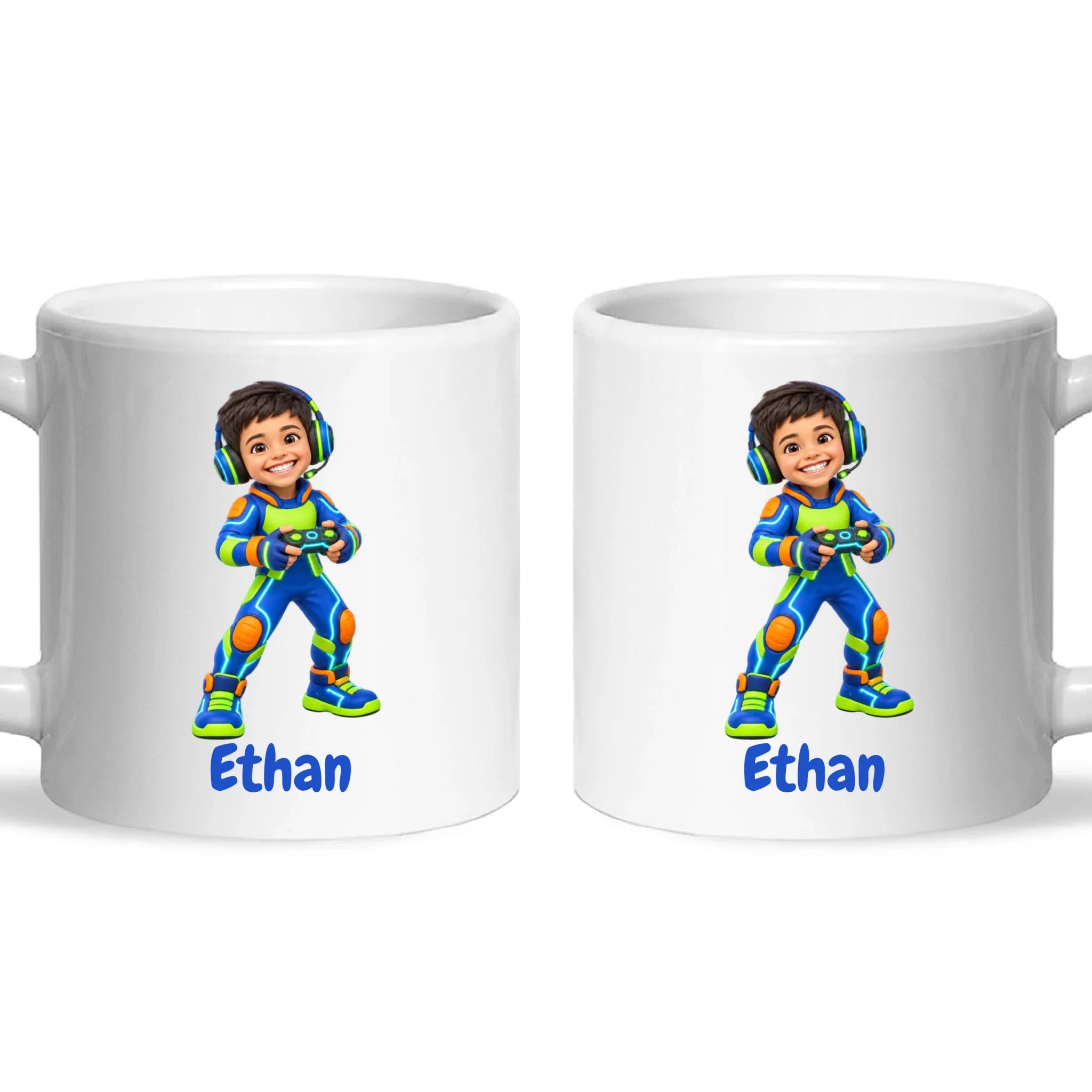 Personalised Gamer Hero Kids Photo Mug, view 6