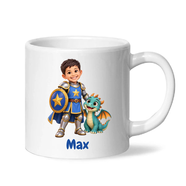 Personalised Knight and Dragon Kids Photo Mug, view 5