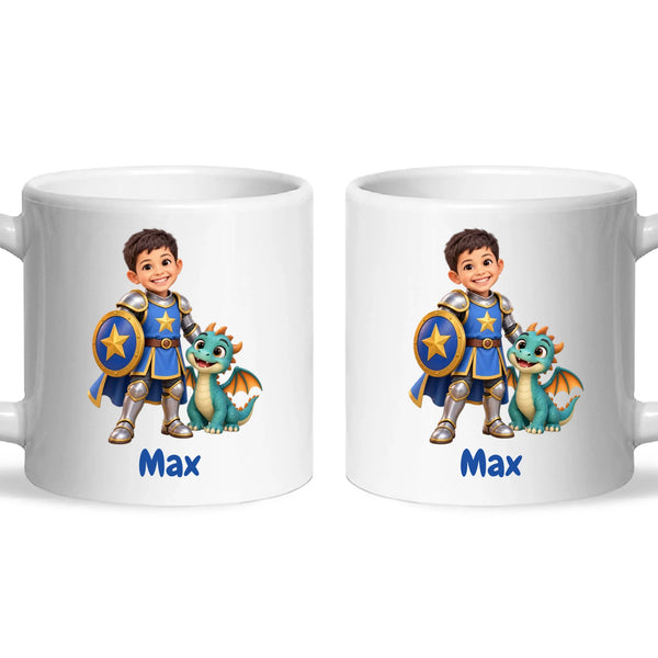Personalised Knight and Dragon Kids Photo Mug, view 6
