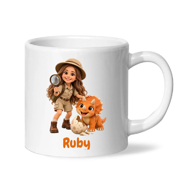 Personalised Dino Explorer Kids Photo Mug, view 5