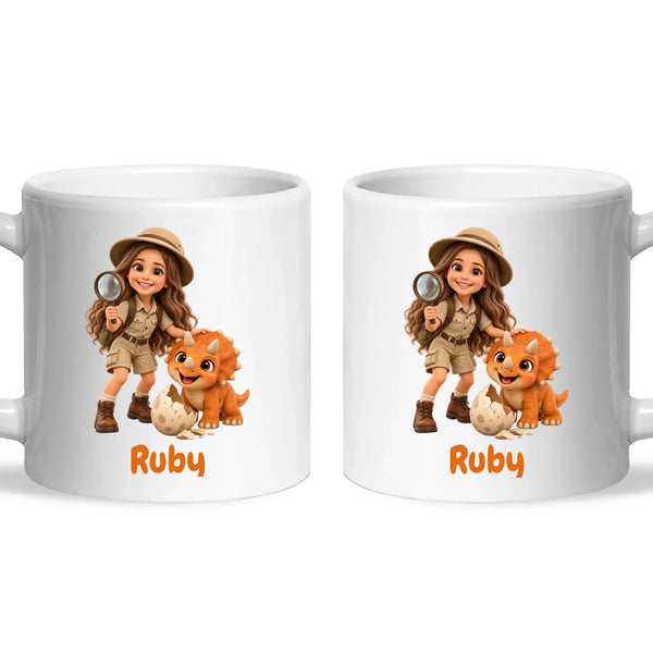 Personalised Dino Explorer Kids Photo Mug, view 6
