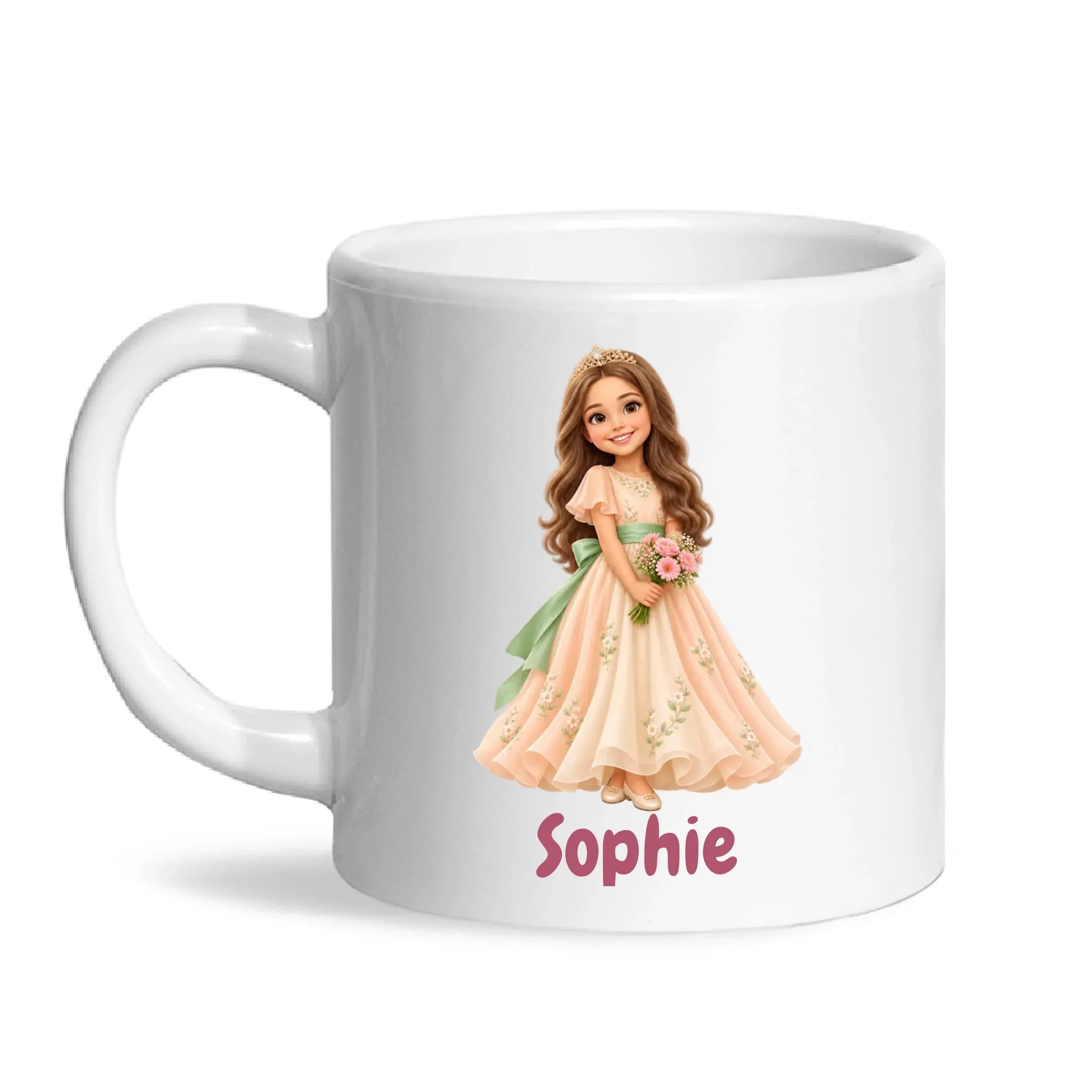 Personalised Storybook Princess and Prince Kids Photo Mug, white 6oz mug