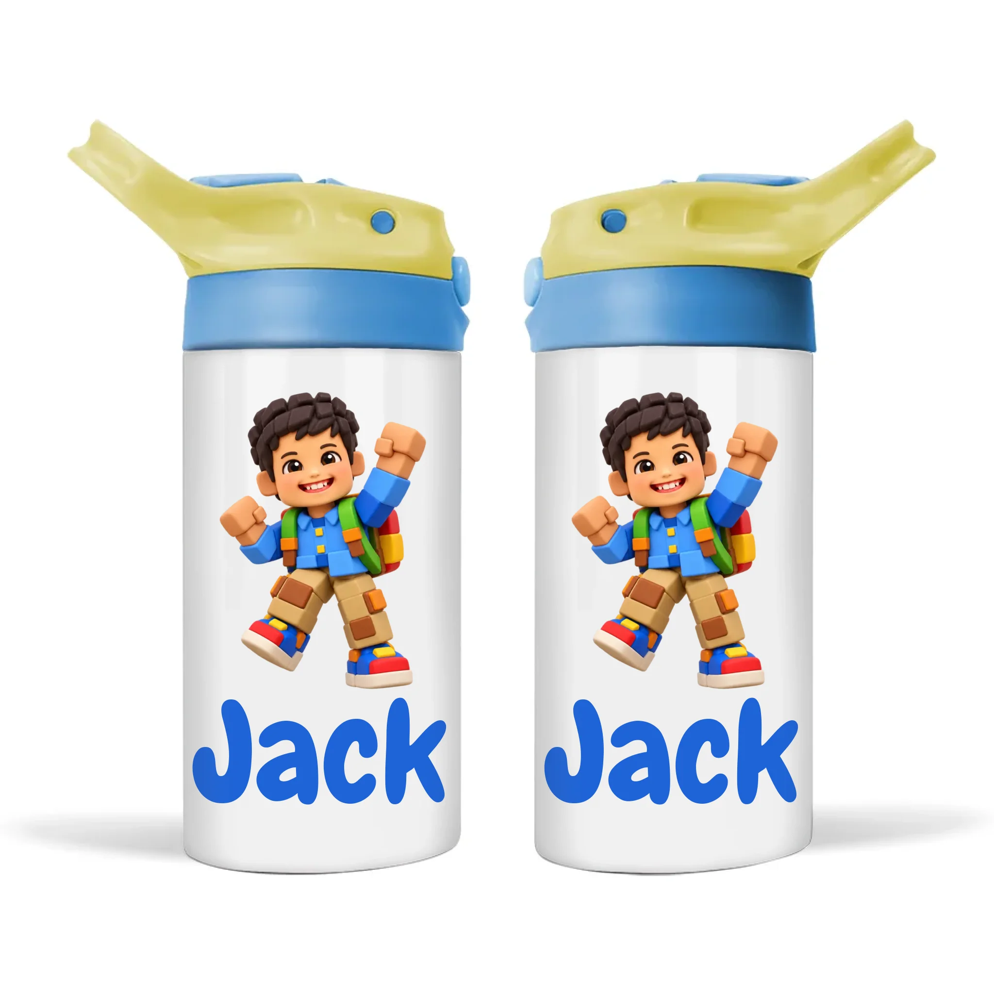 Personalised Block Hero Kids Photo Sippy Bottle