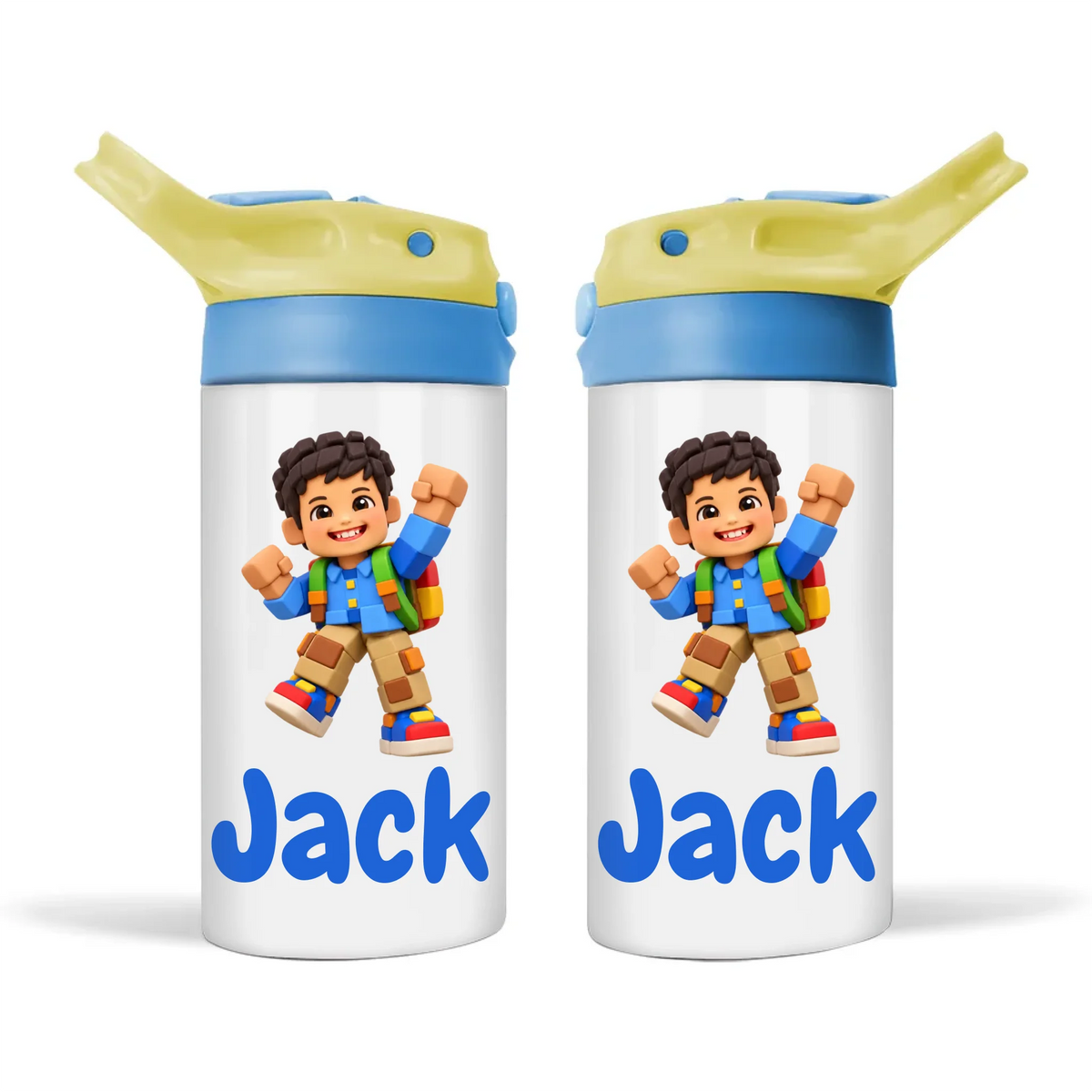 Personalised Block Hero Kids Sippy Drink Bottle from Your Photo