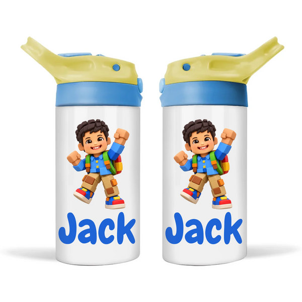 Personalised Block Hero Kids Photo Sippy Bottle