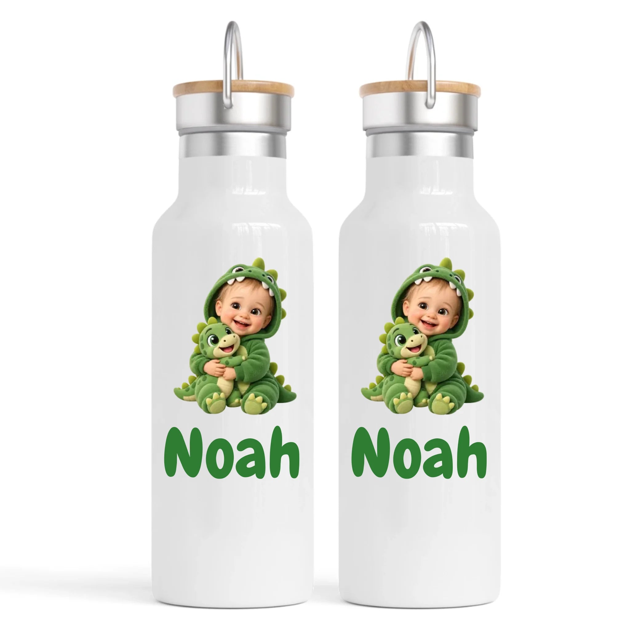 Personalised Dino Buddy Kids Photo Nomad Bottle