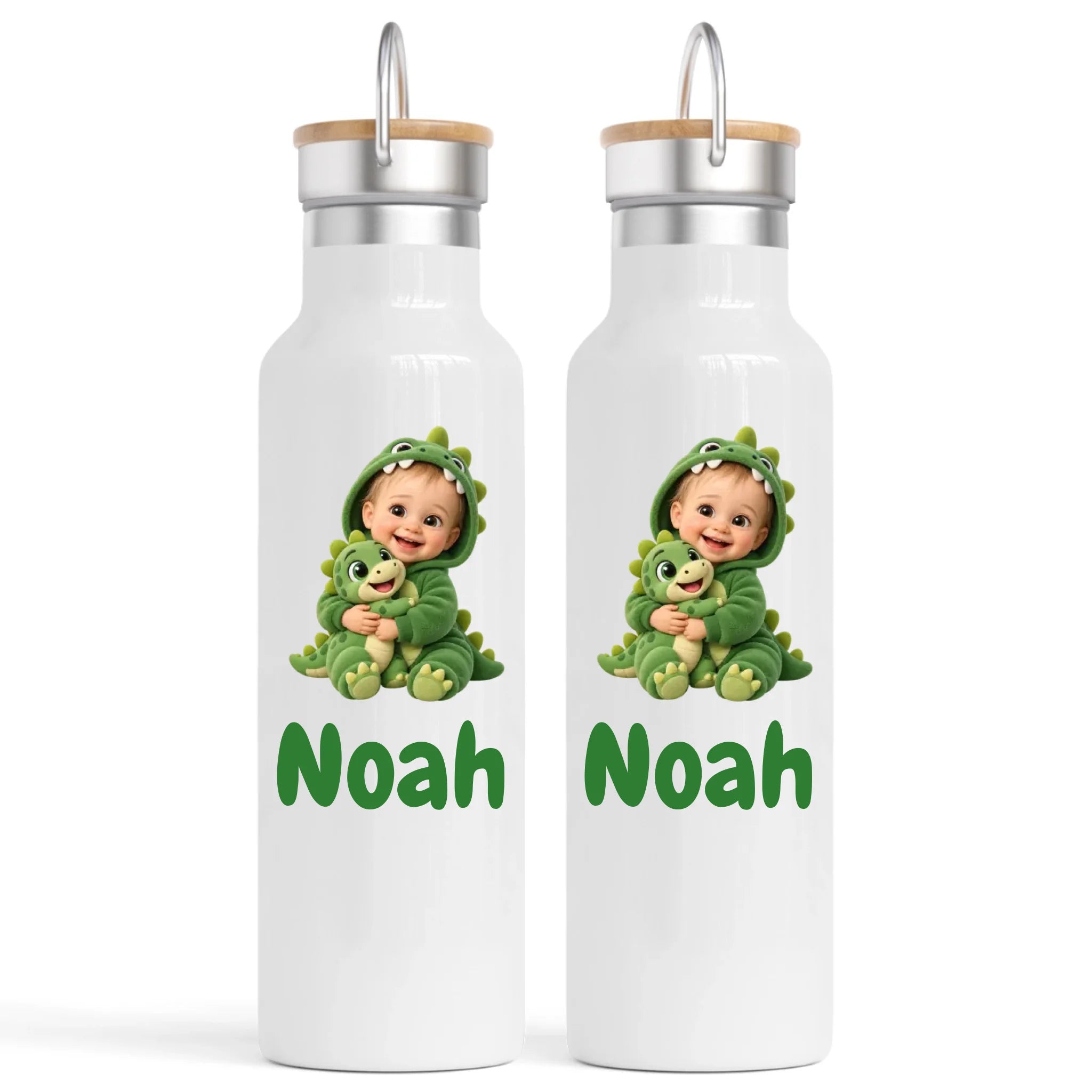 Personalised Dino Buddy Kids Photo Nomad Bottle, 750ml