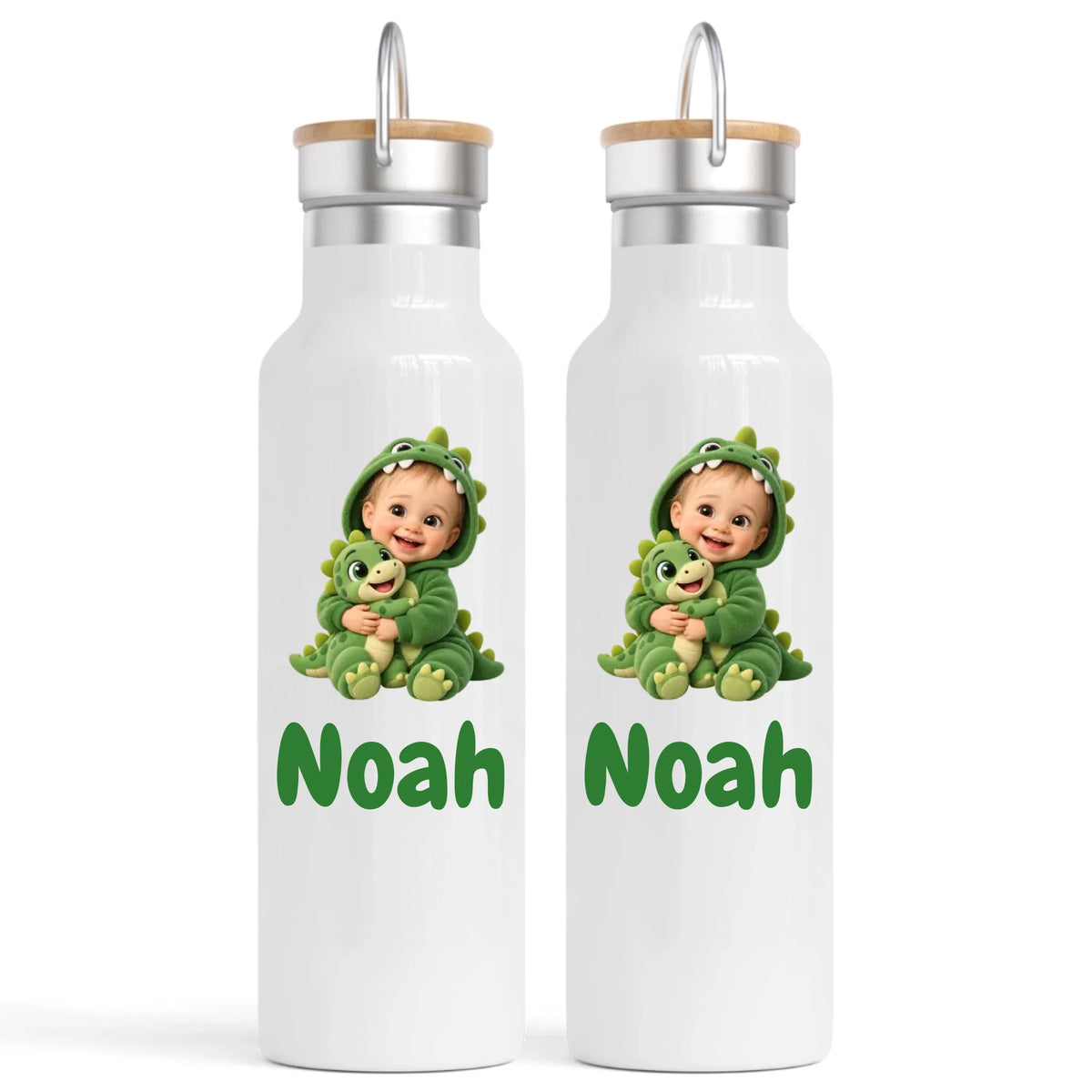 Personalised Dino Buddy Kids Photo Nomad Bottle, 750ml