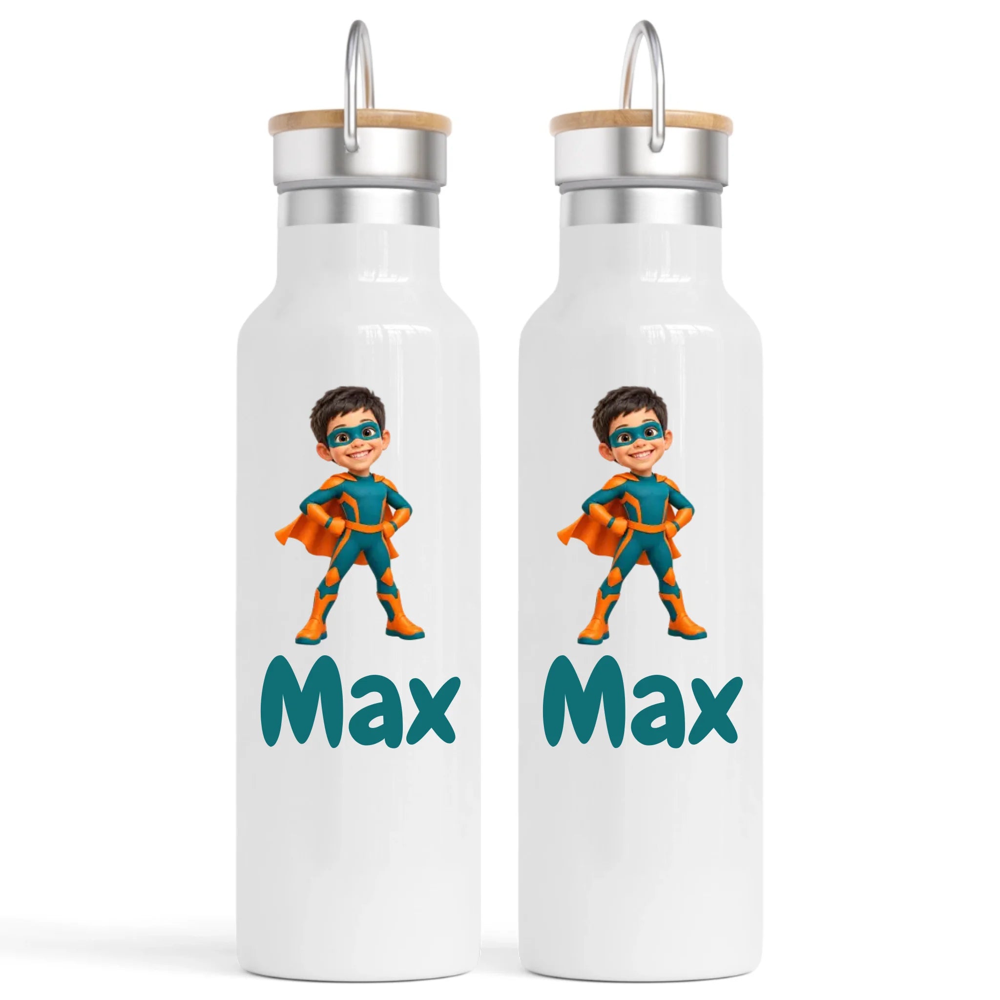 Personalised Superhero Kids Photo Nomad Bottle, 750ml