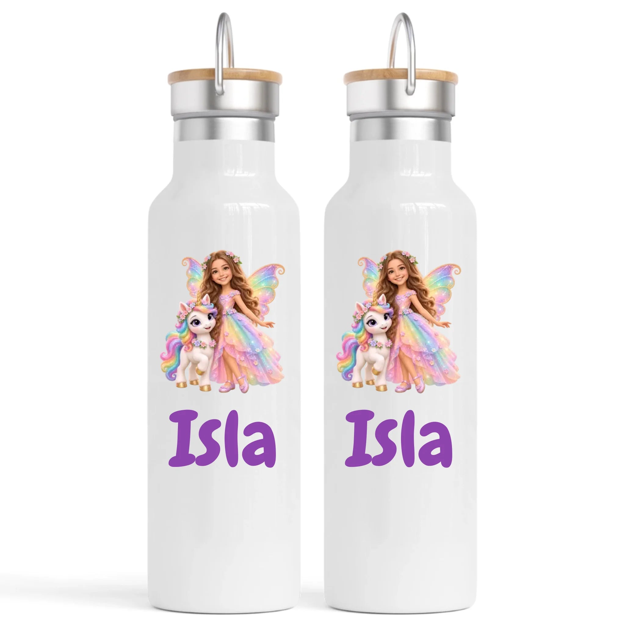 Personalised Unicorn Fairy Kids Photo Nomad Bottle, 750ml