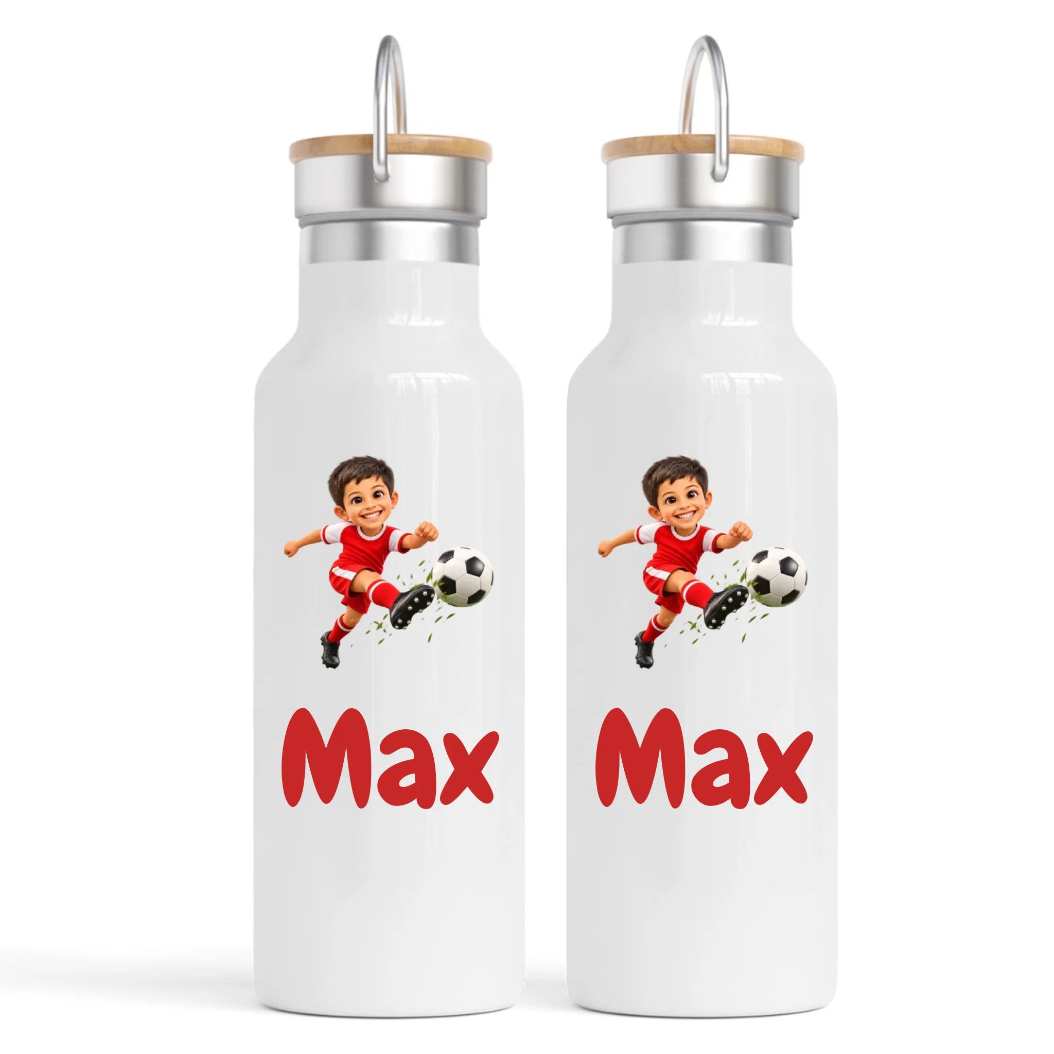 Personalised Football Star Kids Photo Nomad Bottle