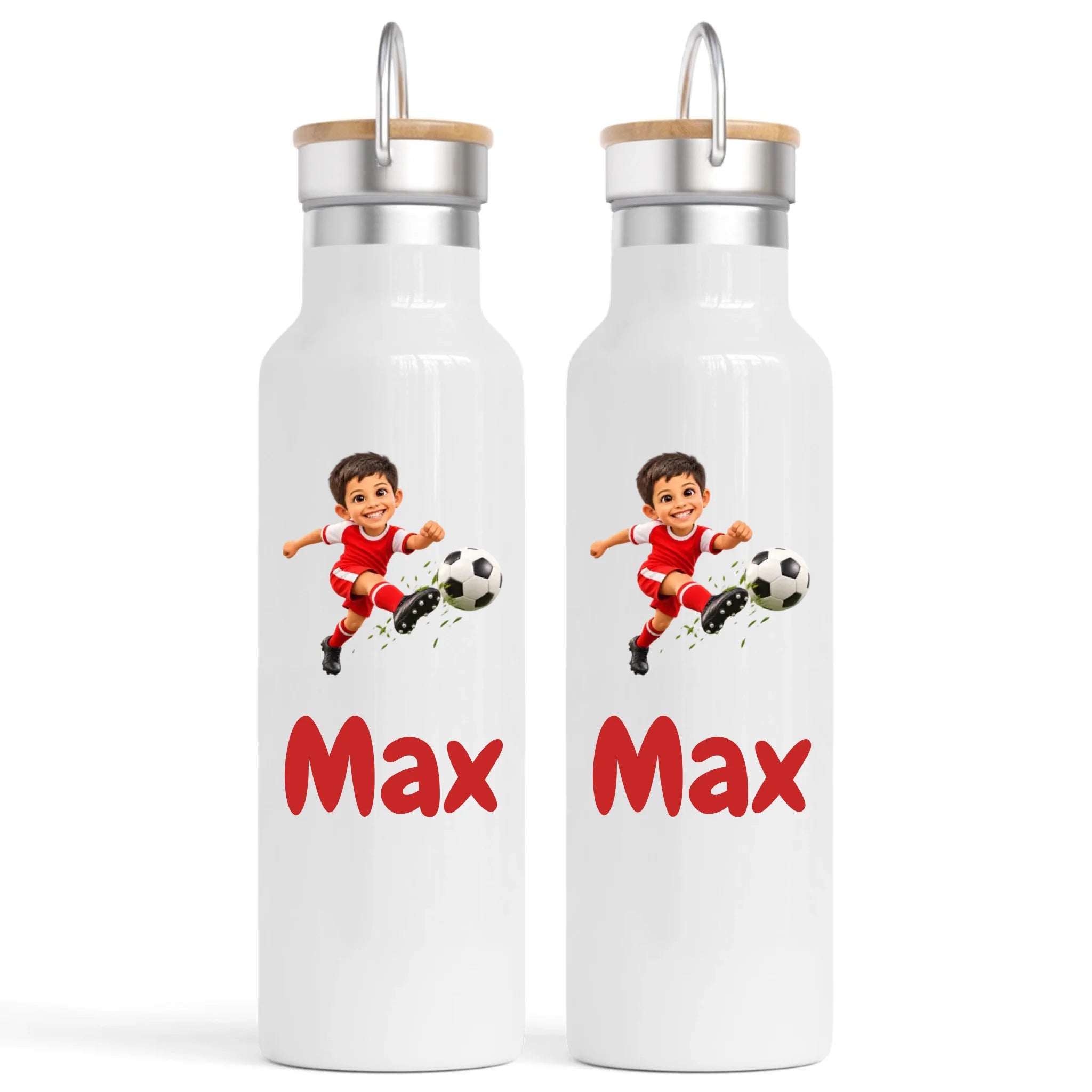 Personalised Football Star Kids Photo Nomad Bottle, 750ml